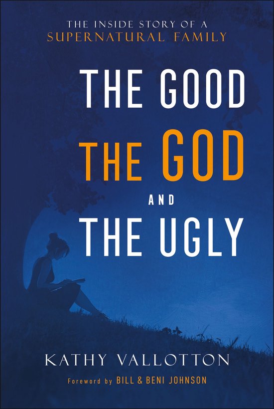 Boekcover met de titel 'The Good, The God and The Ugly' in grote letters, met op de achtergrond een silhouet van een vrouw die leest onder een boom.