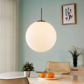 Lindby - hanglamp - 1licht - glas, metaal - E27 - wit, gesatineerd nikkel