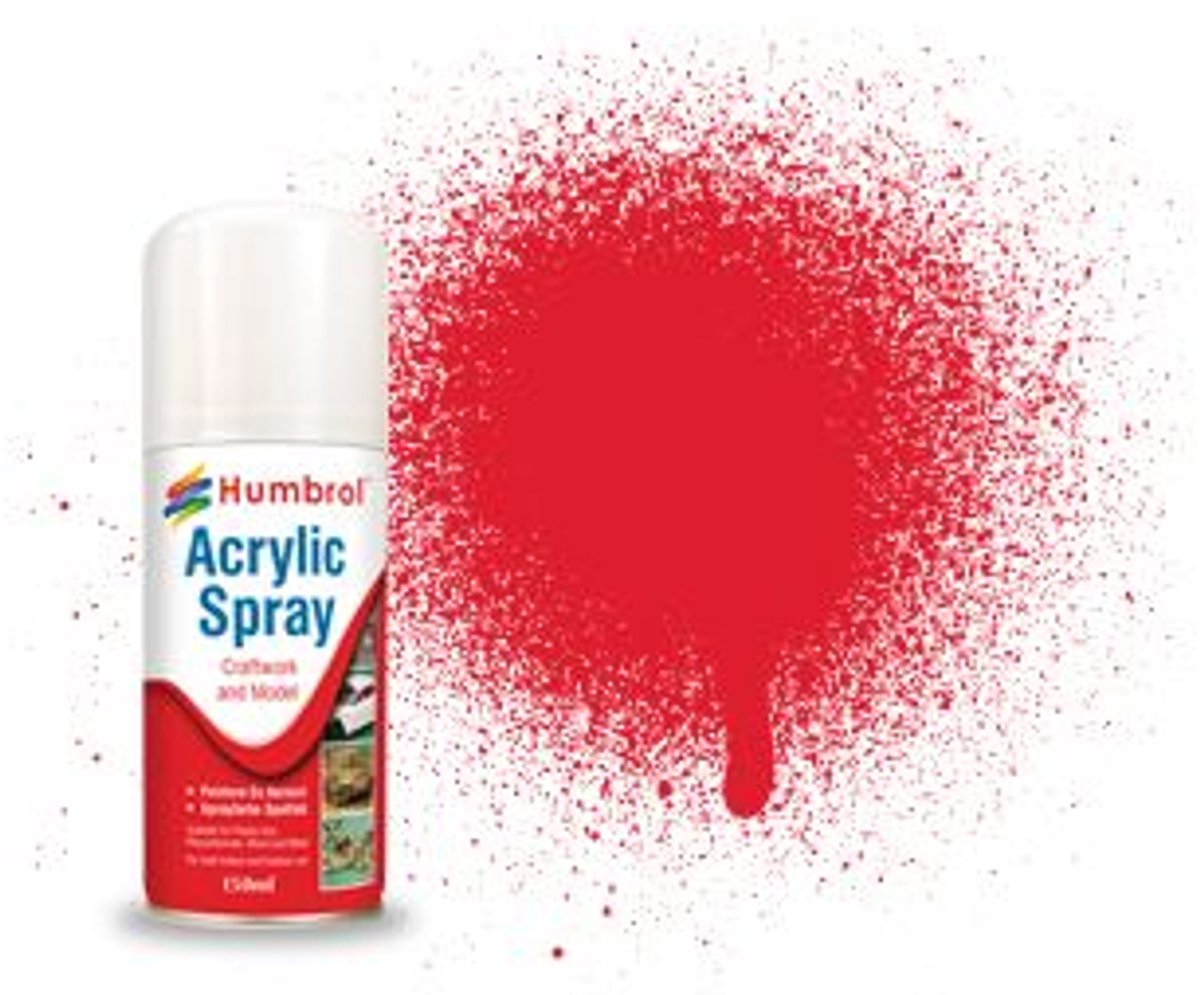 Humbrol Hobbyverf Acrylverf - #19 Red - Gloss - Acryl spray Verf spuitbus - 150 ml