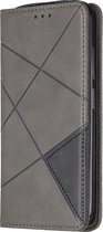 Nokia 2.2 Hoesje - Mobigear - Rhombus Slim Serie - Kunstlederen Bookcase - Grijs - Hoesje Geschikt Voor Nokia 2.2
