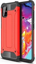 Samsung Galaxy A51 Hoesje - Mobigear - Outdoor Serie - Hard Kunststof Backcover - Rood - Hoesje Geschikt Voor Samsung Galaxy A51