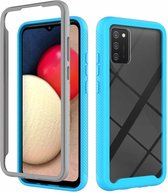 Voor Samsung Galaxy A02s (EU-versie) Sterrenhemel Solid Color-serie Schokbestendige pc + TPU-beschermhoes (lichtblauw)