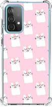 Telefoon Hoesje Geschikt voor Samsung Galaxy A52 4G/5G Back Cover Siliconen Hoesje met transparante rand Sleeping Cats