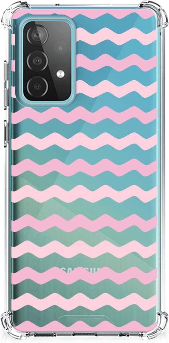 Samsung Galaxy A52 4G/5G Doorzichtige Silicone Hoesje Waves Roze