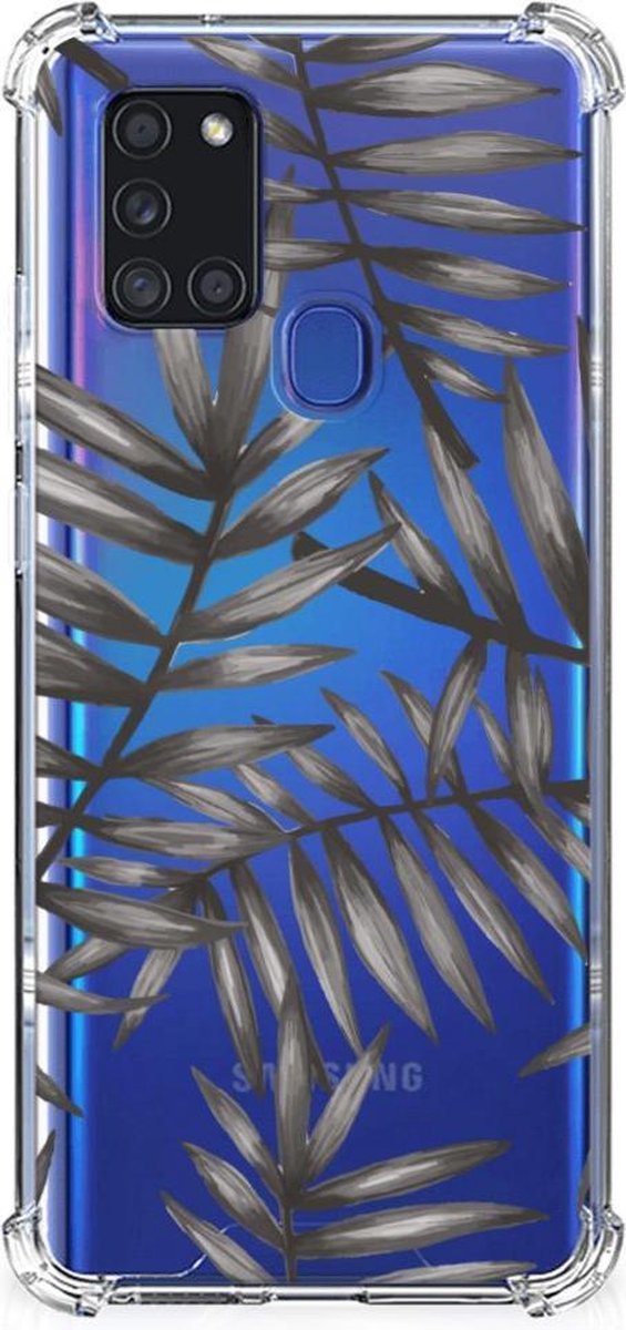 Samsung Galaxy A21s Case Leaves Grey