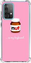 Silicone Hoesje Geschikt voor Geschikt voor Samsung Galaxy A52 4G/5G Telefoonhoesje met doorzichtige rand Nut Boyfriend