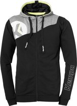 Kempa Core 2.0 Hood Jacket Zwart-Donker Grijs Melange Maat S