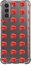 Shockproof Case Samsung Galaxy S21 Extreme Case met transparante rand Paprika Red