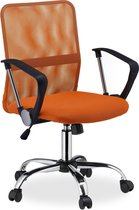 Relaxdays bureaustoel ergonomisch - computerstoel netstof - tot 120 kg - burostoel - Oranje