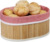 corbeille à pain en bambou relaxdays, corbeille à pain, boîte à pain, 33 cm, coupe de fruits, tissu