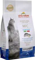 Almo Nature - HFC Longevity Sterilized brokken voor oudere gecastreerde / gesteriliseerde katten - zeebaars en zeebrasem of varkensvlees - 1,2kg, 300gr - Varkensvlees, Gewicht: 1,2kg