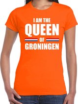 Koningsdag t-shirt I am the Queen of Groningen - dames - Kingsday Groningen outfit / kleding / shirt M