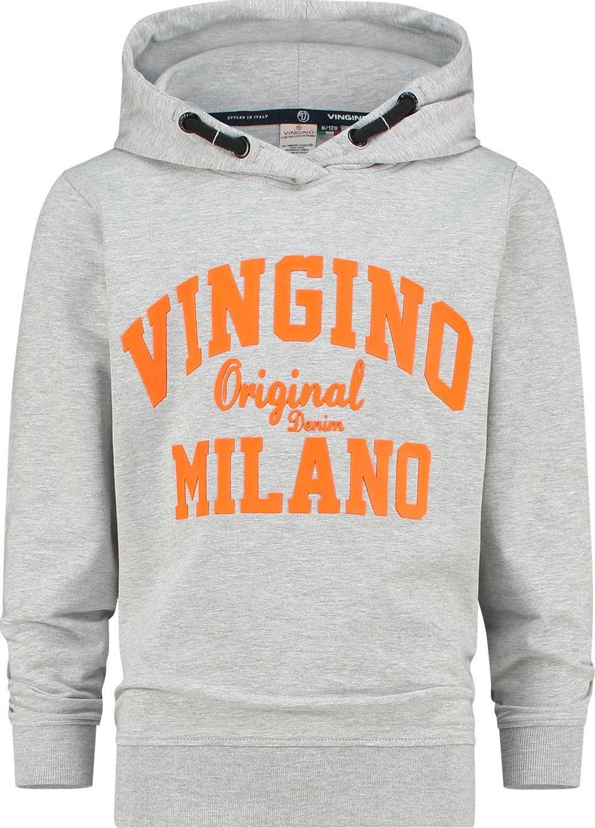 Vingino Sweater Milano Jongens Katoen Grijs/oranje Maat 98