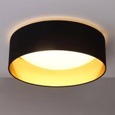 Lindby - plafondlamp - 1licht - stof, kunststof, metaal - H: 14 cm - , goud, wit - Inclusief lichtbron