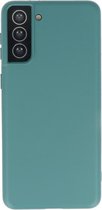 Lunso - Softcase hoes -  Samsung Galaxy S21 Plus -Army Groen