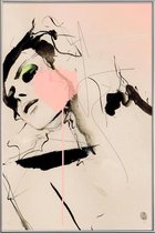 JUNIQE - Poster met kunststof lijst Hence -30x45 /Ivoor & Zwart