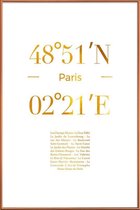 JUNIQE - Poster met kunststof lijst Paris gouden -40x60 /Goud & Wit