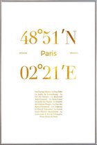 JUNIQE - Poster met kunststof lijst Paris gouden -30x45 /Goud & Wit