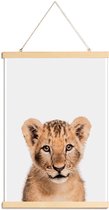JUNIQE - Posterhanger Lion Cub II -20x30 /Bruin