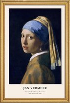 JUNIQE - Poster met houten lijst Jan Vermeer van Delft - Girl with a
