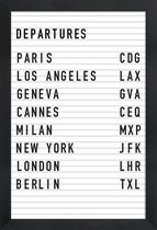 JUNIQE - Poster in houten lijst Departure Paris -40x60 /Wit & Zwart