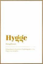 JUNIQE - Poster met kunststof lijst Hygge gouden -13x18 /Goud & Wit