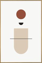 JUNIQE - Poster met kunststof lijst Horizon -13x18 /Bruin & Grijs