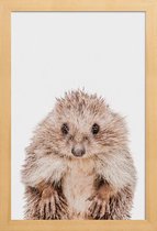 JUNIQE - Poster in houten lijst Hedgehog -40x60 /Bruin