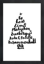 JUNIQE - Poster met houten lijst Tannenbaum -13x18 /Wit & Zwart