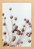 JUNIQE - Poster in houten lijst Poppy Heads -40x60 /Bruin & Ivoor