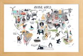 JUNIQE - Poster in houten lijst Animal Kingdom -30x45 /Kleurrijk