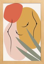 JUNIQE - Poster met houten lijst Strength -13x18 /Kleurrijk