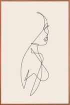 JUNIQE - Poster met kunststof lijst Femme I -30x45 /Ivoor & Zwart