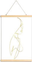 JUNIQE - Posterhanger Femme I gouden -40x60 /Goud & Wit