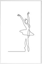 JUNIQE - Poster in kunststof lijst Ballet -30x45 /Wit & Zwart