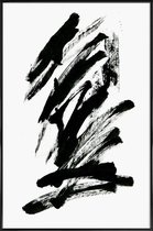 JUNIQE - Poster met kunststof lijst Black Abstract -13x18 /Wit & Zwart