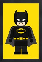 JUNIQE - Poster met houten lijst Batman Toy -60x90 /Geel & Zwart