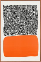 JUNIQE - Poster met kunststof lijst City Sunset -40x60 /Grijs & Oranje
