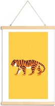 JUNIQE - Posterhanger Tiger Yellow -20x30 /Geel & Oranje