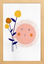 JUNIQE - Poster met houten lijst Sunshine Bouquet -13x18 /Kleurrijk