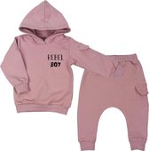 R Rebels | Baby Cargo Hoodie Pak | Mauve | Rebel Boy | Maat 92