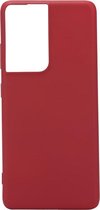 Shop4 Samsung Galaxy S21 Ultra - Coque Arrière Souple Rouge Mat
