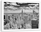 Foto in frame , Stad in Zwart wit ,120x80cm , Zwart wit  , wanddecoratie