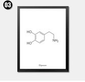 Molecule Poster Dopamine - 20x25cm Canvas - Multi-color