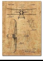 Plane Poster Vintage - 30x40cm Canvas - Multi-color