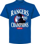 Rangers FC 55 Champions T-Shirt - Blauw - Kinderen - 140