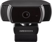 Medion P86366 - Webcam - Full HD - Ingebouwde Microfoon - USB Plug & Play - Fotomodus - Autofocus - Flexibel verstelbaar - Zwart