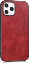 GadgetBay Leather Look kunstleer hoesje voor iPhone 12 en iPhone 12 Pro - rood