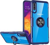Samsung Galaxy A50/A50s Luxe Backcover Hoesje & Metalen Ring houder - Blauw