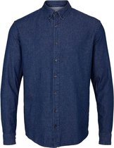 Kronstadt Heren Overhemd Johan Blauw Denim Stretch Regular Fit - XL